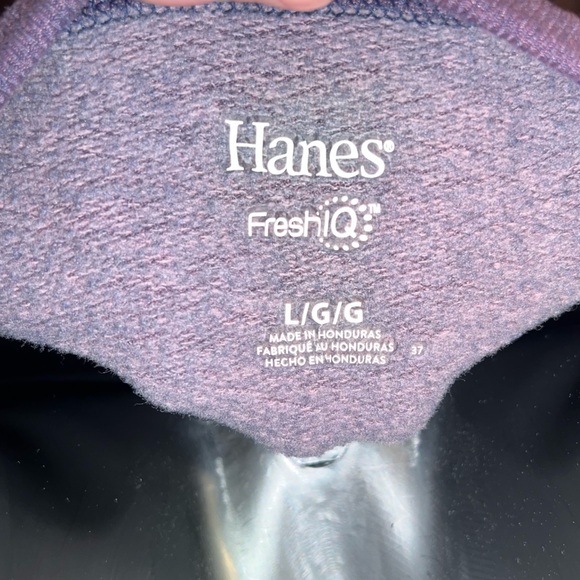 Vintage Hanes Sunburst Tie-Dye Purple Gray Long Sleeve Pullover Sweater Size L - Picture 11 of 14